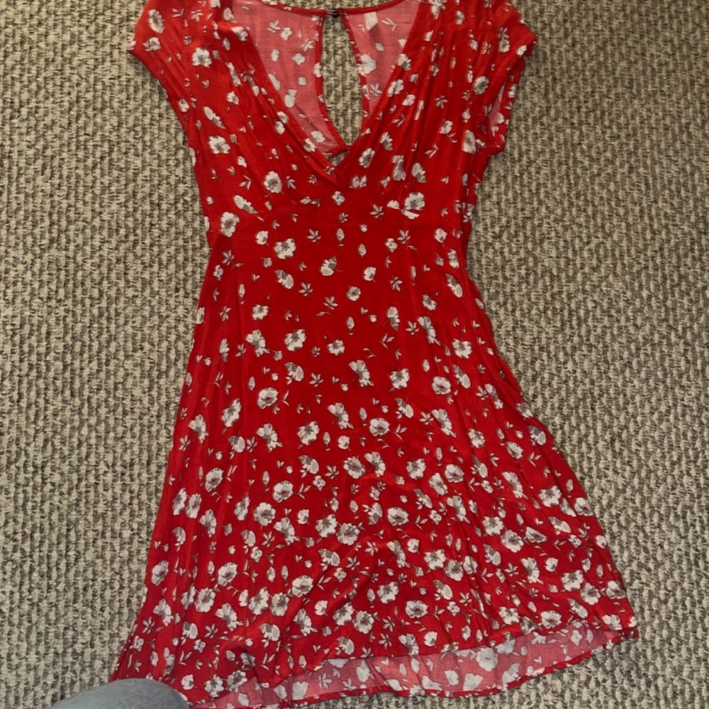 Free People Red Floral Dress